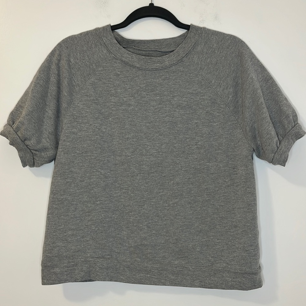 Madewell Oversized Heather Gray S/S Sweatshirt Casual Top